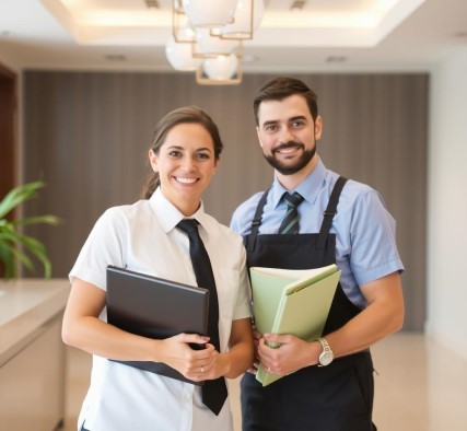 Equipe formée de gestion de accueil